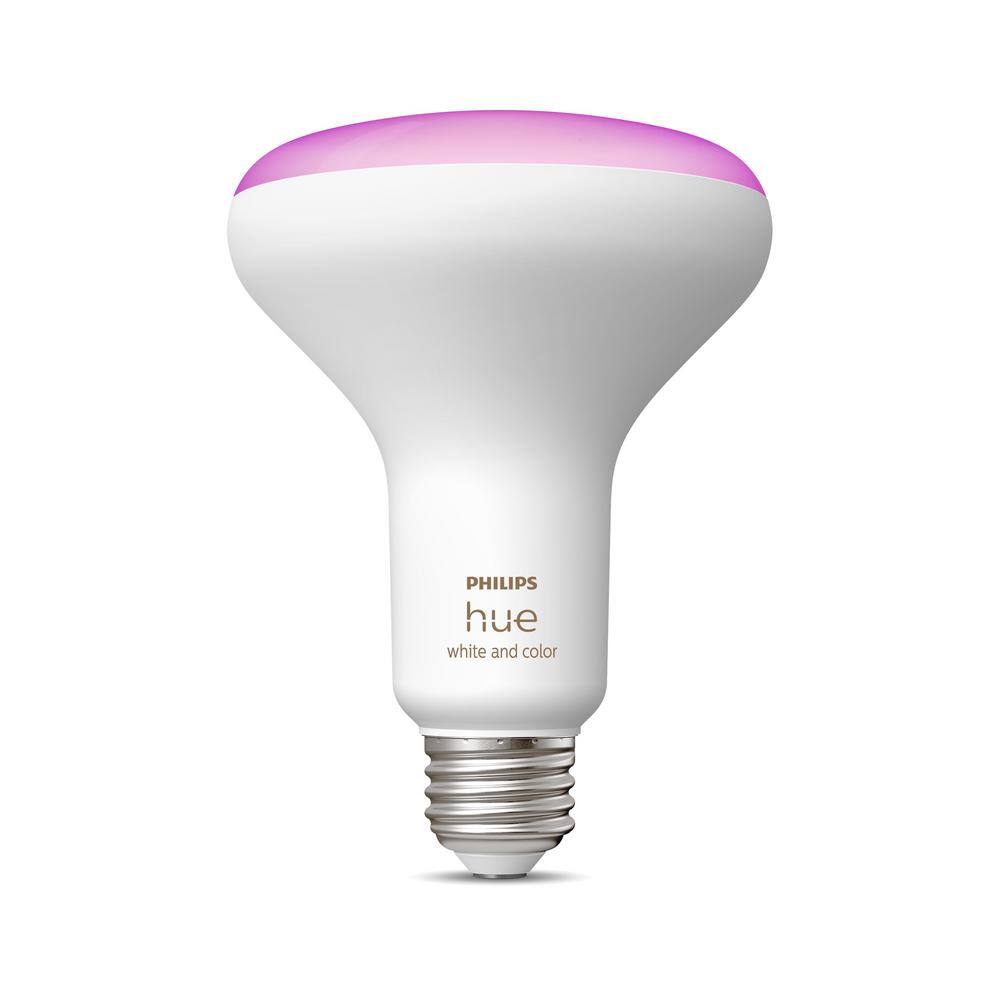 Philips Hue 85-Watt Equivalent BR30 Smart LED Color Changing Light Bulb with Bluetooth (1-Pack) 577956