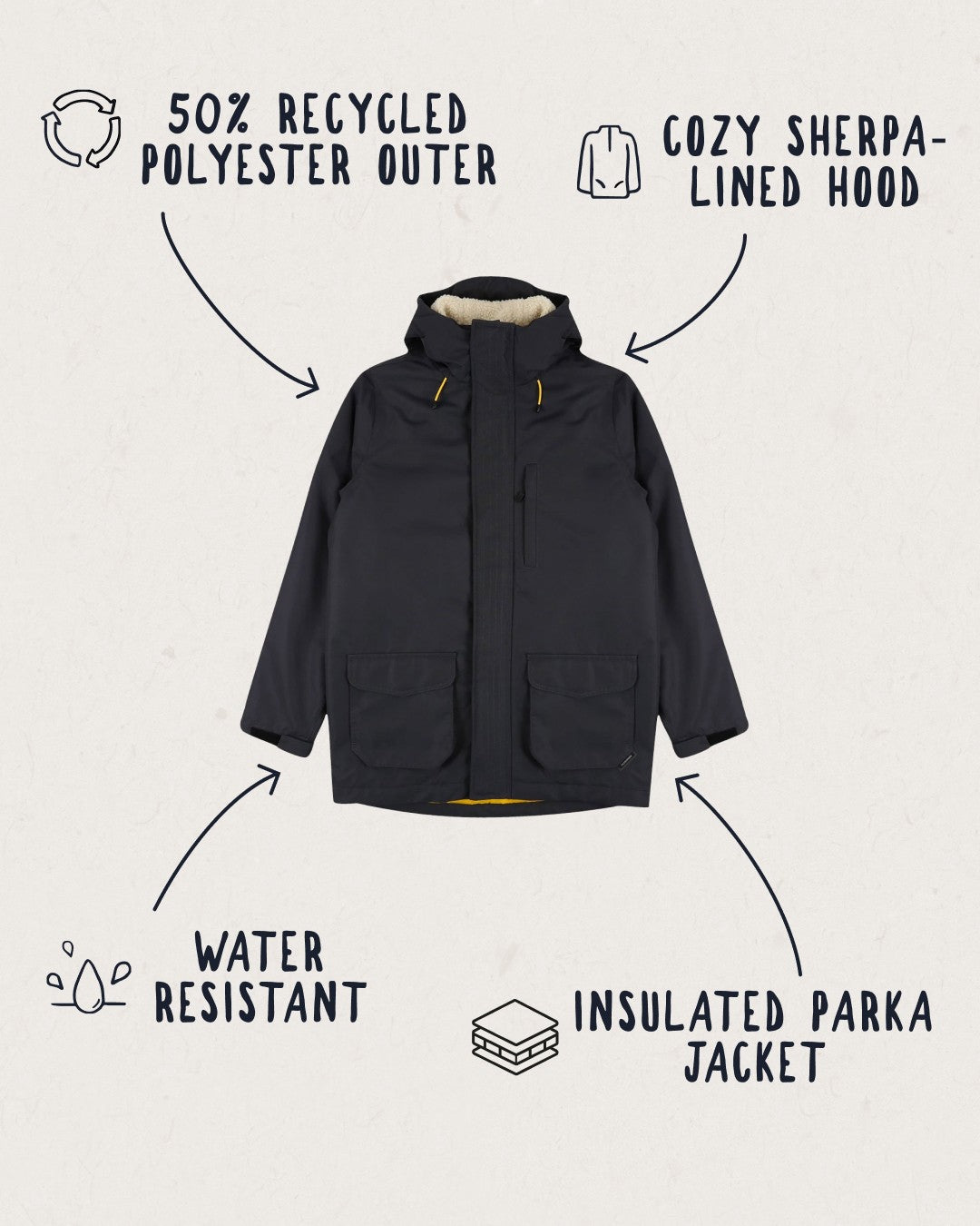 Alaska Recycled Jacket - Faded Black