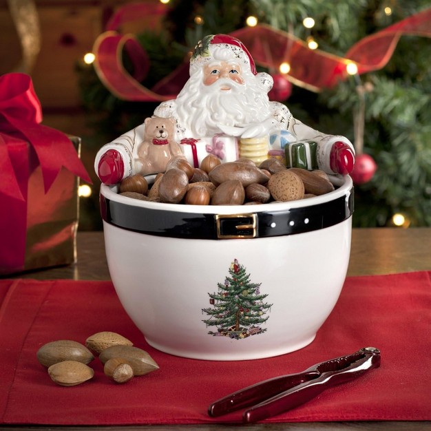 Spode Christmas Tree Santa Nut Bowl Made Of Fine Earthenware