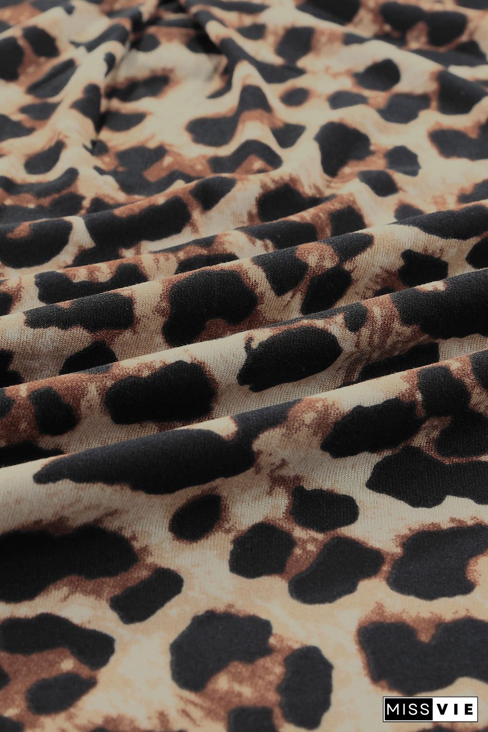 Leopard Printed Splicing T-Shirt