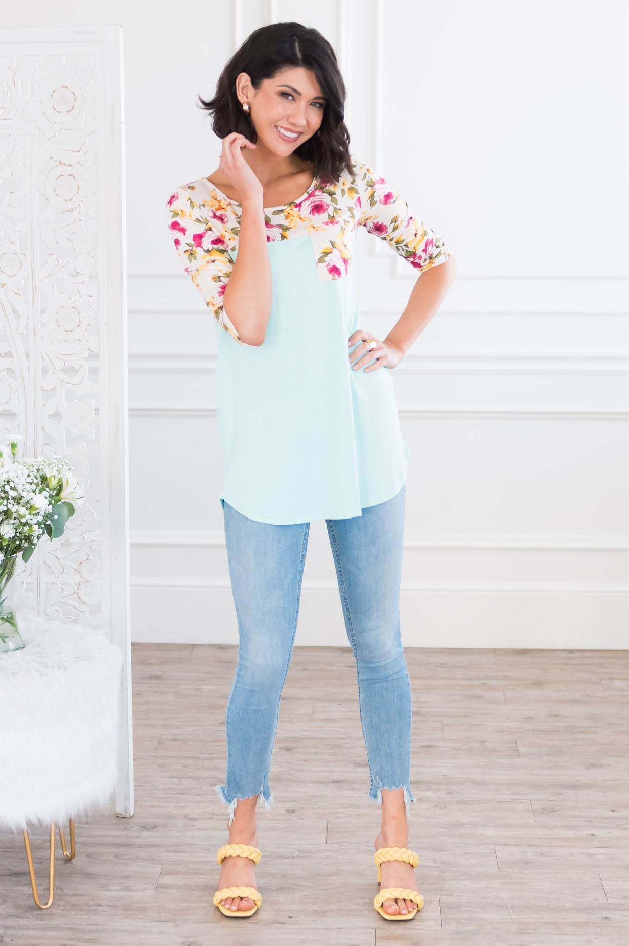 Bloom Season Modest Pocket Baseball Tee