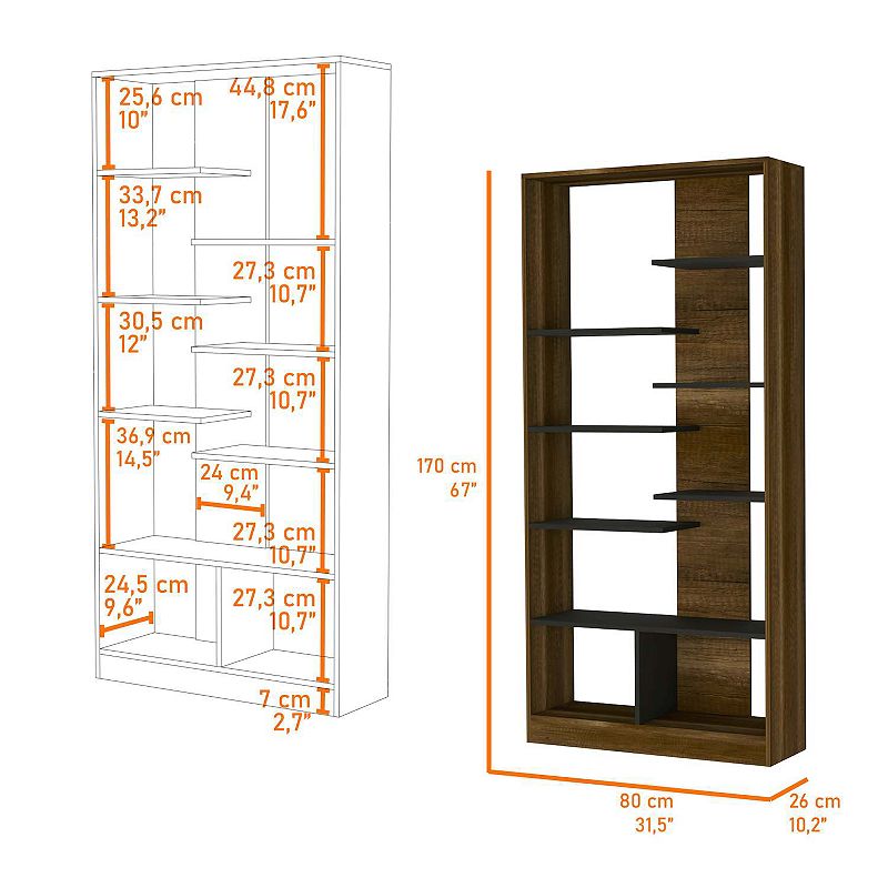 Contemporary Bookcase， Multiple Shelves