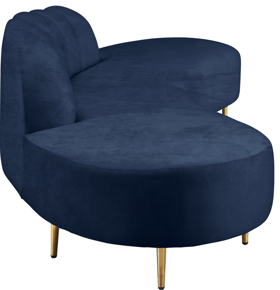 Divine Tufted Velvet Upholstered 2 Piece Sectional   Midcentury   Sectional Sofas   by Meridian Furniture  Houzz