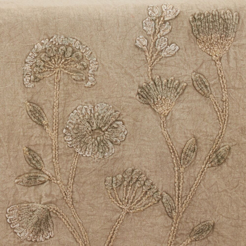 Stone Washed Table Runner With Floral Design