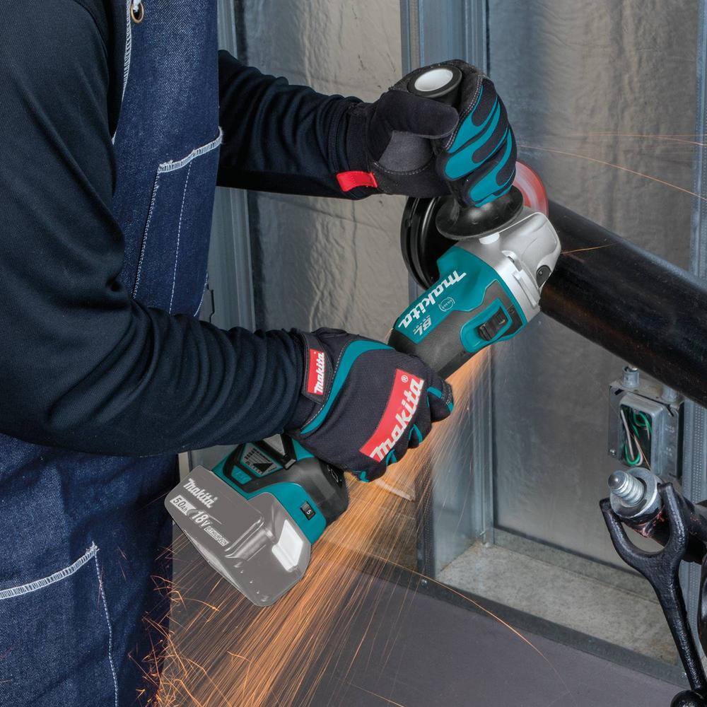 Makita 18V LXT Brushless 4-12 in.  5 in. Cordless Cut-OffAngle Grinder with Electric Brake (Tool Only) XAG16Z