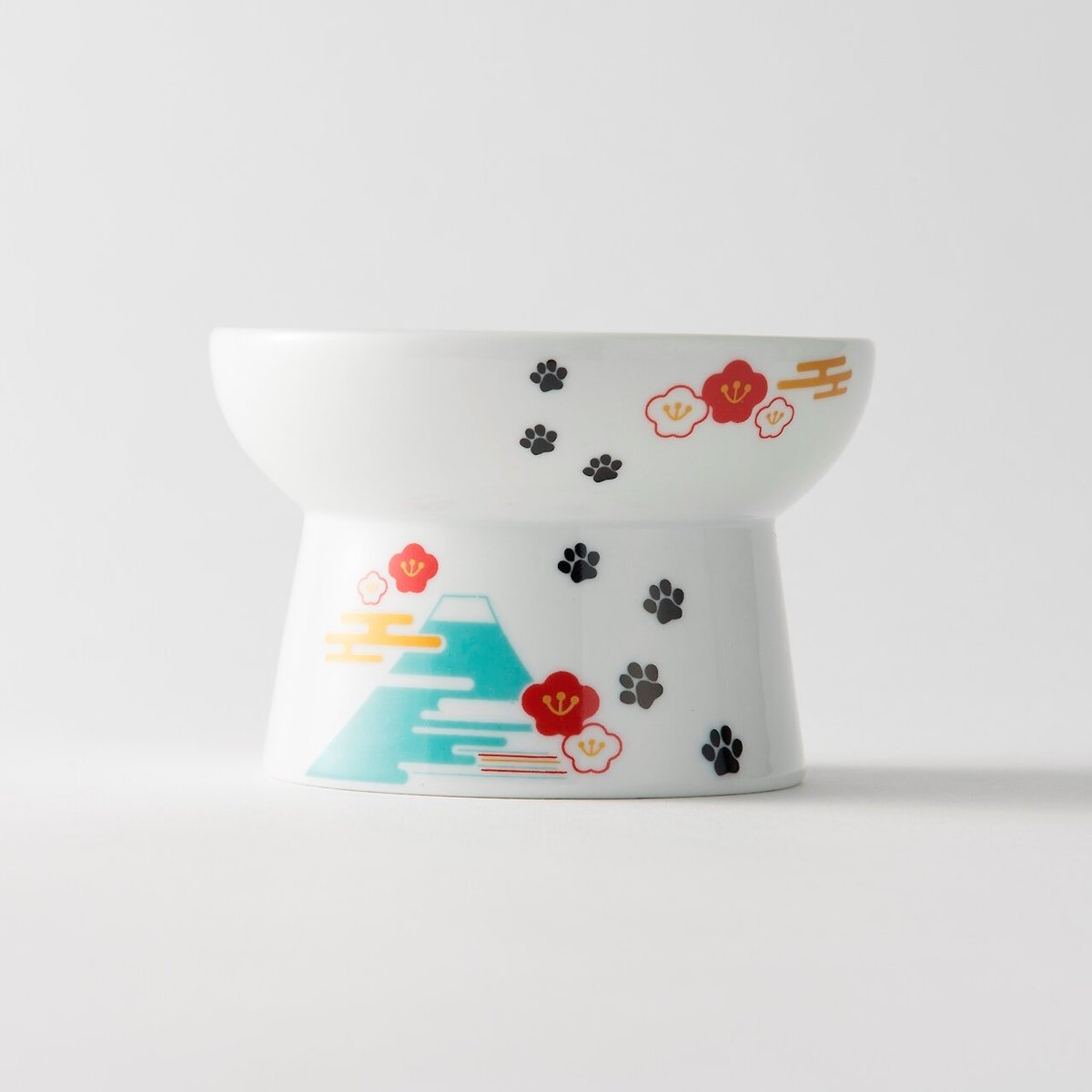 Necoichi Raised Cat Food Bowl， Fuji