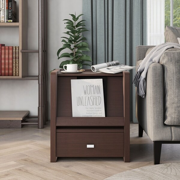 Furniture of America Dine Modern Walnut 47-inch 1-shelf Side Table