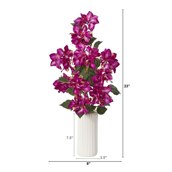 23 Bougainvillea Artificial Plant in White Planter