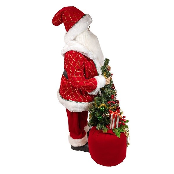 Kurt Adler 36Inch Kringles BatteryOperated Santa With Bag and Tree