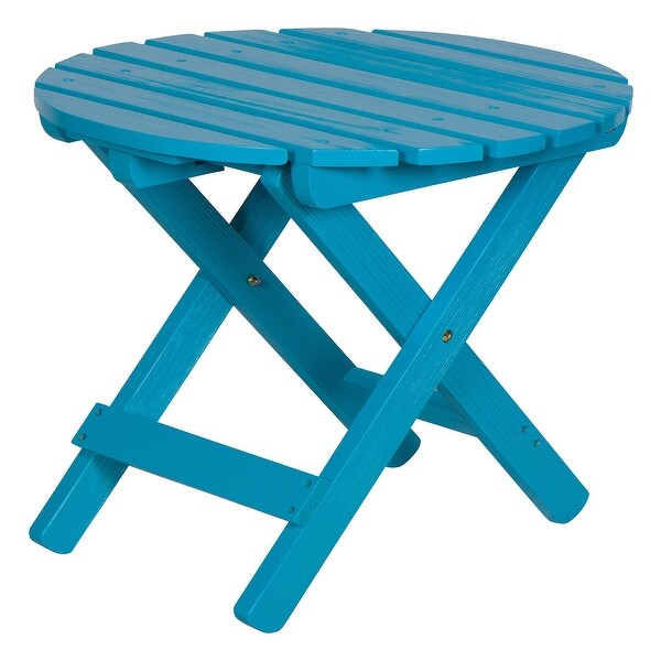 Porch and Den All Weathered Round Adjustable Folding Table