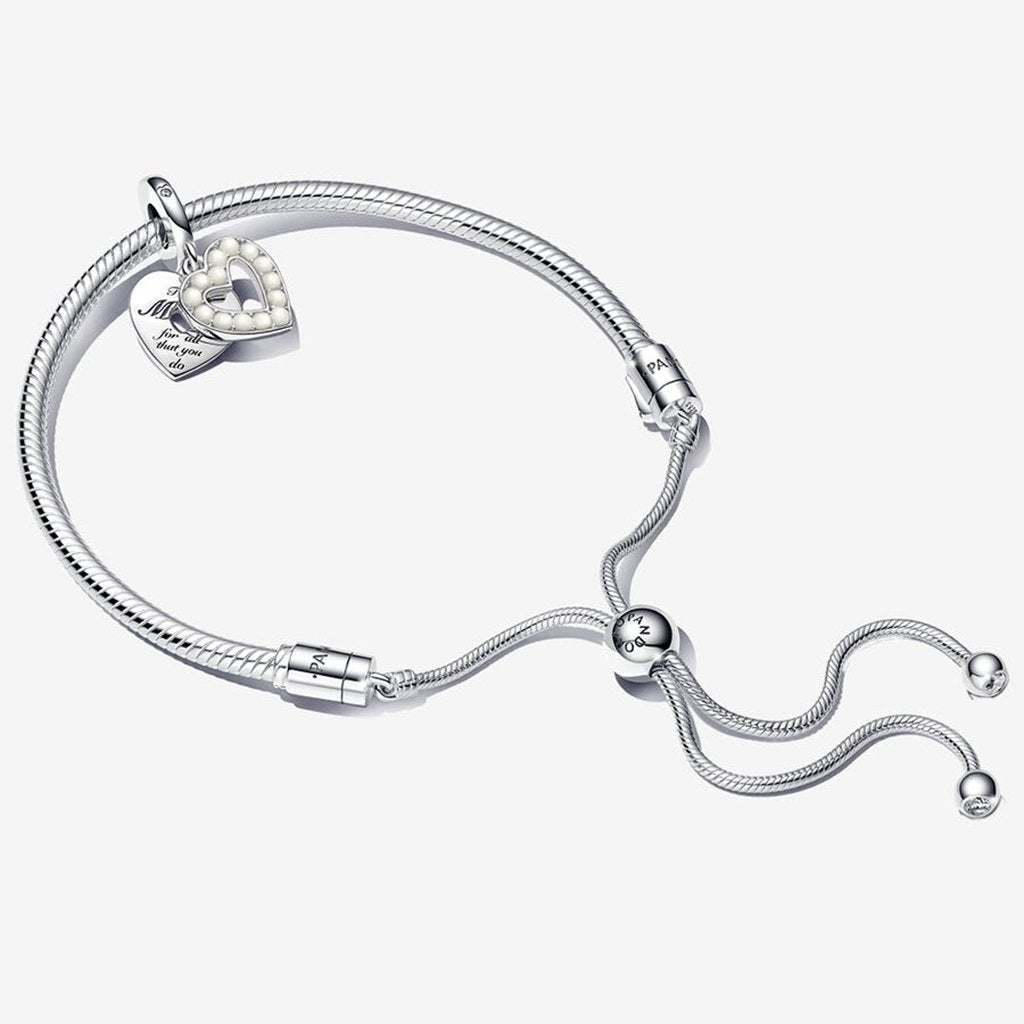 PANDORA  Pearlescent White Heart Bracelet Gift Set