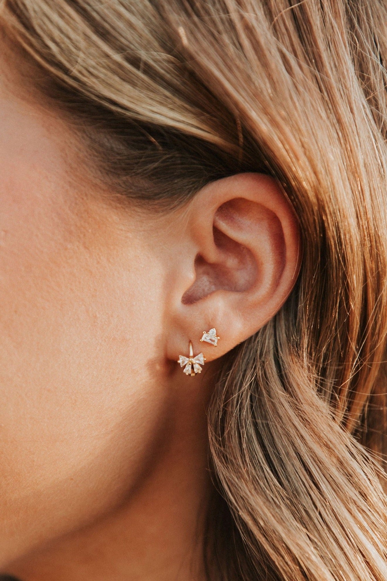 Lucy Diamond Bow Hoops