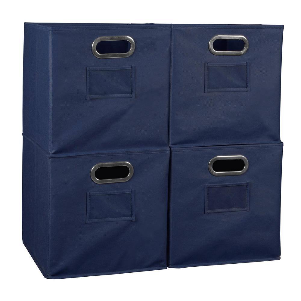 Regency 12 in. H x 12 in. W x 12 in. D Blue Fabric Cube Storage Bin 4-Pack HDCHTOTE4PKBE