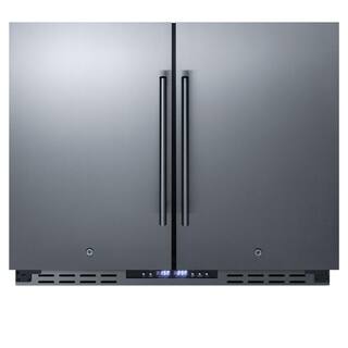 Summit Appliance 36 in. 5.8 cu. ft. Built-In Side by Side Refrigerator with Freezer in Stainless Steel ADA Compliant FFRF36ADA