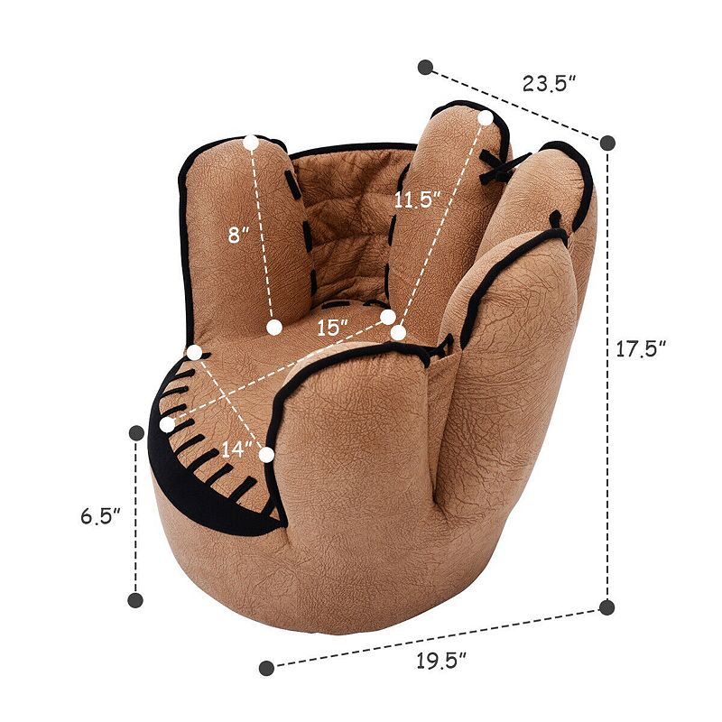 Household Five Fingers Baseball Glove Shaped Kids Leisure Upholstered Sofa