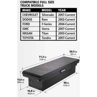 Husky 71.36 in. Matte Black Aluminum Full Size Crossbed Truck Tool Box 102101-53-01