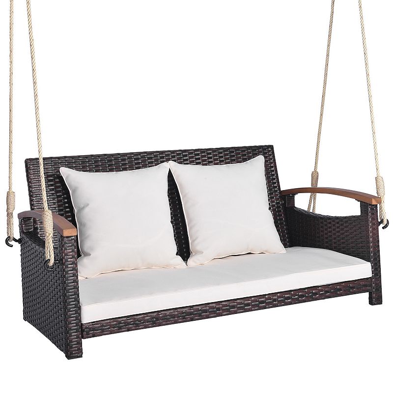 2-person Patio Rattan Porch Swing