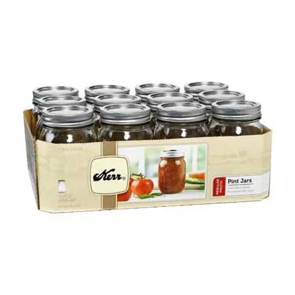 Kerr 12-Pack Regular Mouth Pint 16 oz Mason Jars