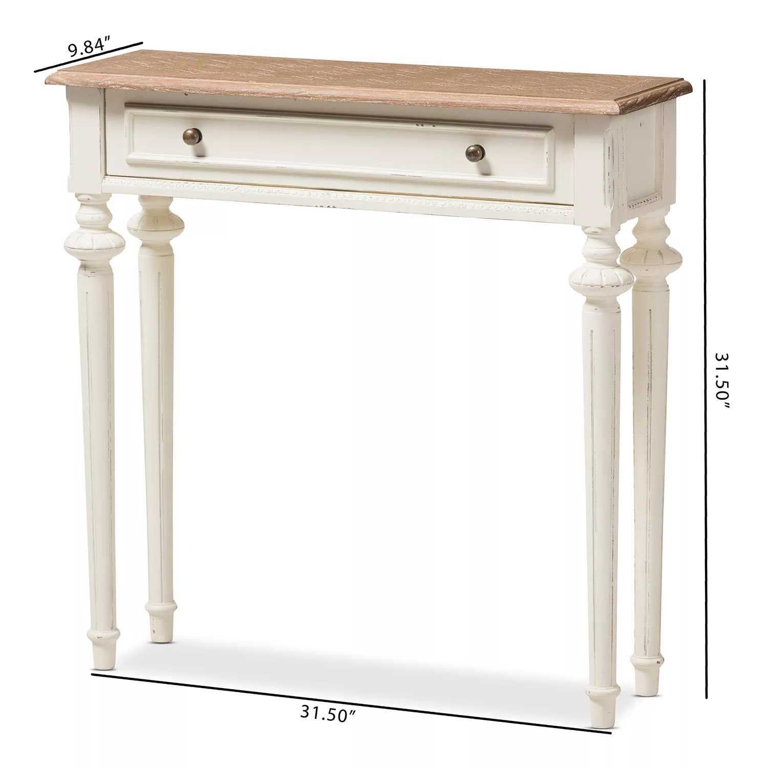 Baxton Studio Marquetterie French Provincial Console Table