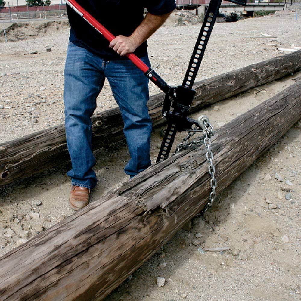 Big Red 3-Ton (6000 lbs.) Capacity 33 in. Ratcheting Off Road Utility Farm Jack Red and Black TRA7224B