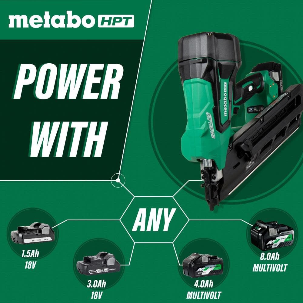 Metabo HPT 18 Volt Paper Collated Brushless Cordless Framing Nailer NR1890DCSM from Metabo HPT