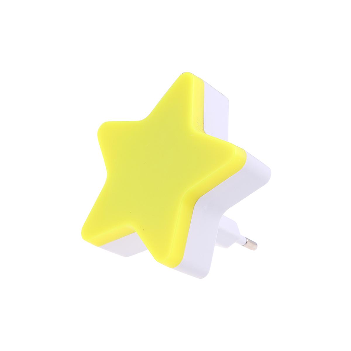 Smart Light Control Small Night Light Five-pointed Star Shaped Wall Lamp For Kids Room Bedroom Hallway (yellow)