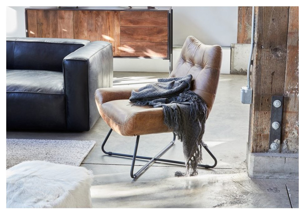 Graduate Lounge Chair Tan   Industrial   Armchairs And Accent Chairs   by Old Bones Co.  Studios  Houzz