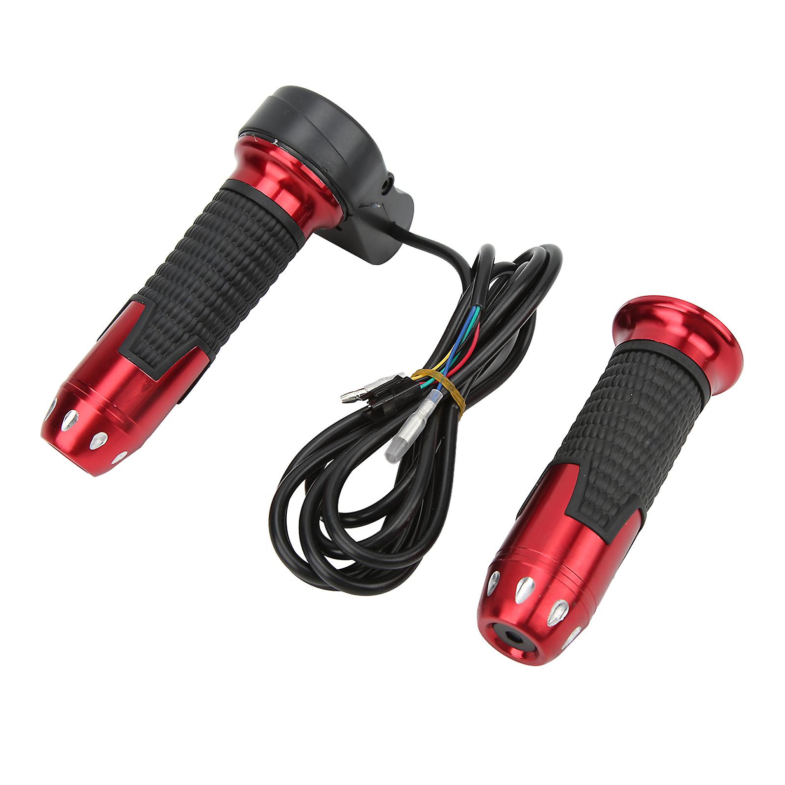 1 Pair 12v99v Throttle Grips Universal Twist Throttle Accelerator Grip Handlebar With Button For Electric Bike Scootersred