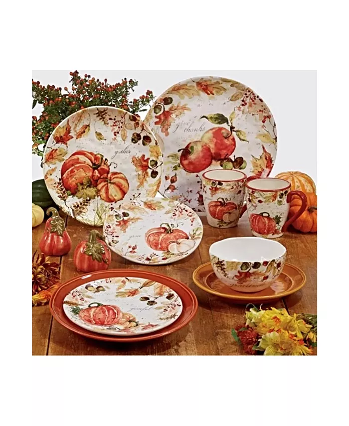 Certified International Harvest Splash Dinner Plate Set of 4