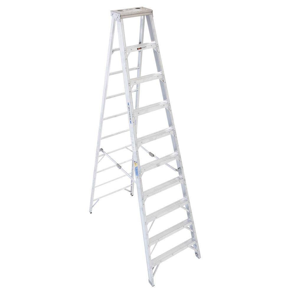 Werner 10 ft. Aluminum Step Ladder with 375 lb. Load Capacity Type IAA Duty Rating 410