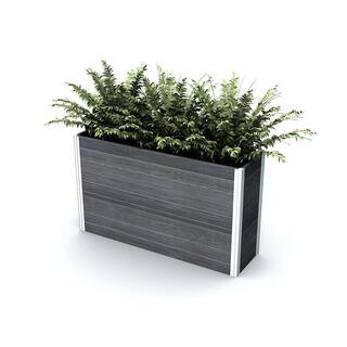 VITA Urbana 57quotL x 16quotW x 33quotH Large Vinyl Parklette Planter Slate Gray VT17613 VT17613