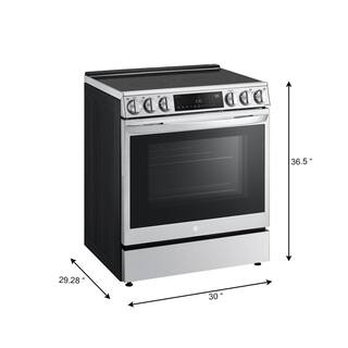 LG 6.3 cu. ft. Slide-in Electric Range with EasyClean Instaview and Air Fry in Printproof Stainless Steel LSEL6335F