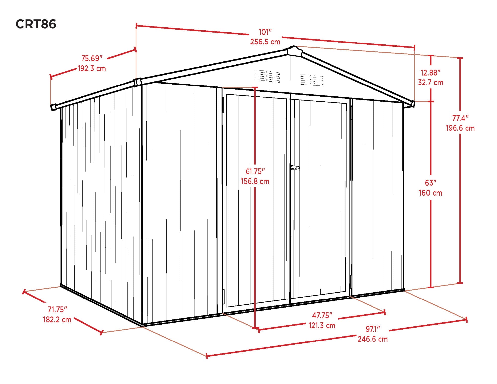 Cover-It 8x6 Steel Outdoor Storage Shed