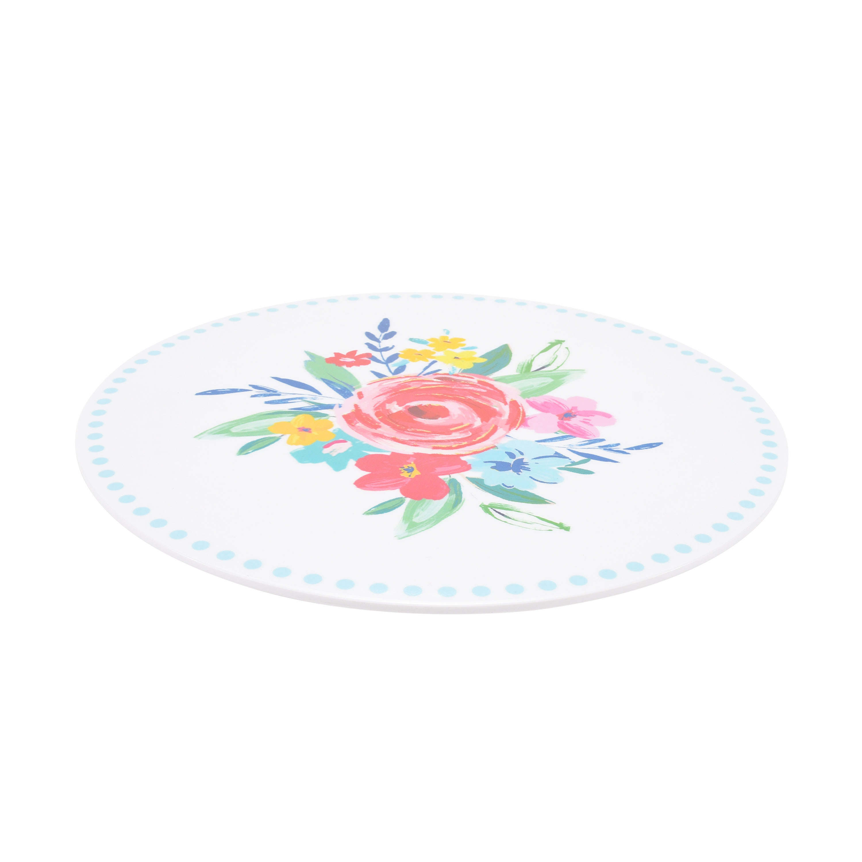 The Pioneer Woman Presentation and Cheese Board with Knife， Pink Floral