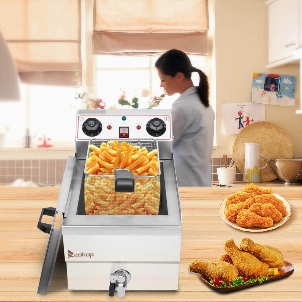 Winado 85 qt Stainless Steel Single Tank Deep Fryer with Faucet