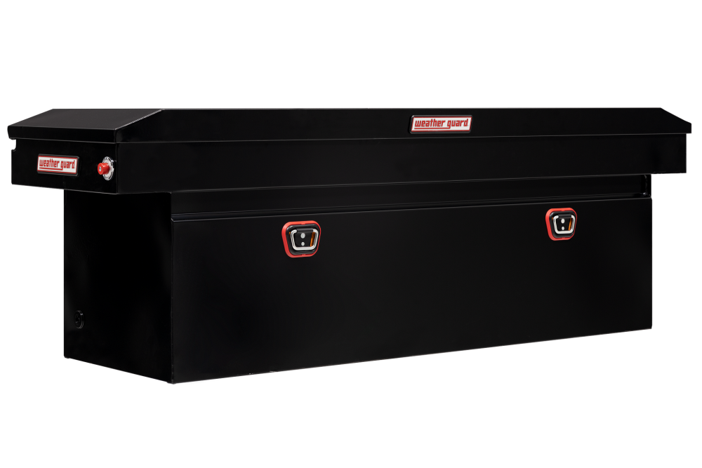 Weather Guard Saddle Truck Tool Box Steel Full Deep Gloss Black ;