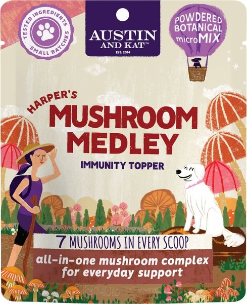 Austin and Kat Harper's Mushroom Medley Dog and Cat Supplement， 2.12-oz bag