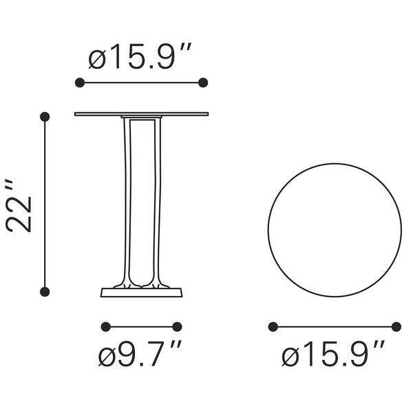 Grisham Side Table Gold - 15.9