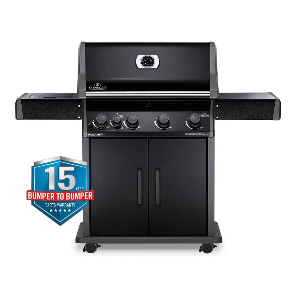 NAPOLEON Rogue 4-Burner Propane Gas Grill with Infrared Side Burner in Black RXT525SIBPK-1