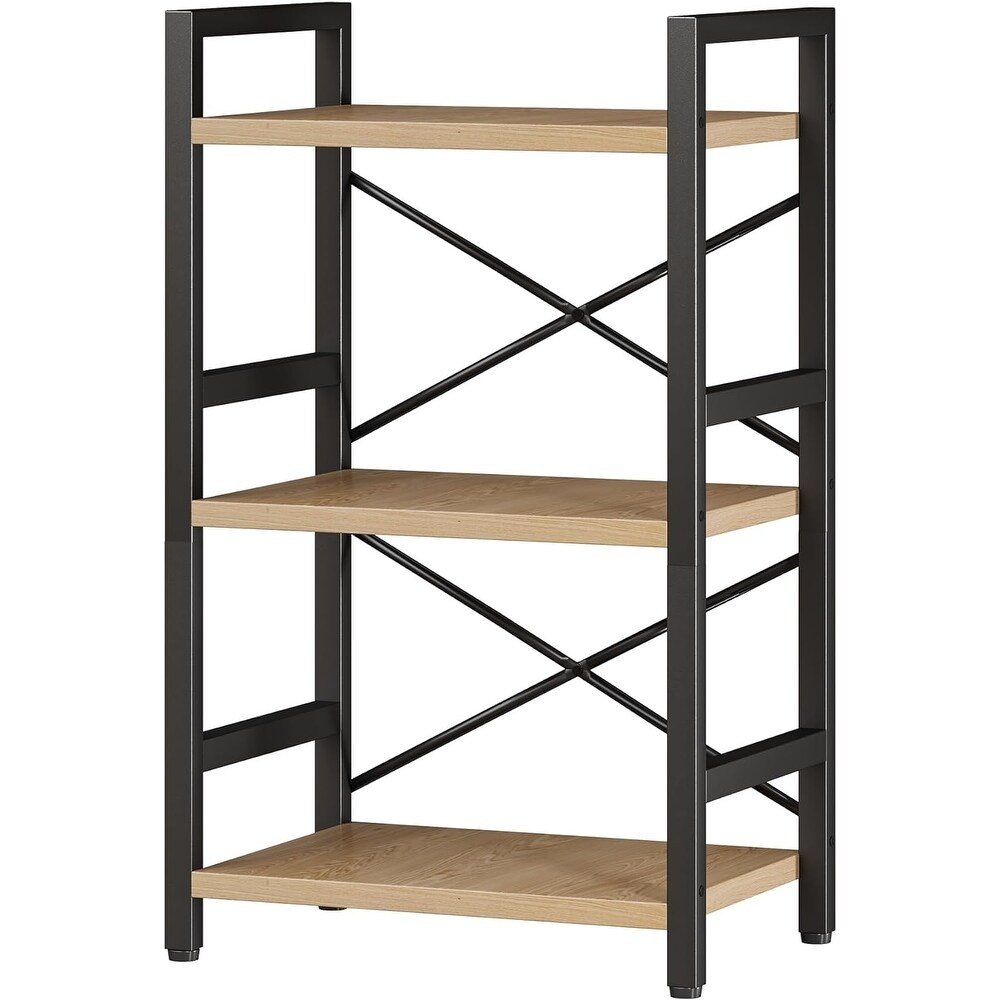 3 Tier Metal Industrial Small Bookcase