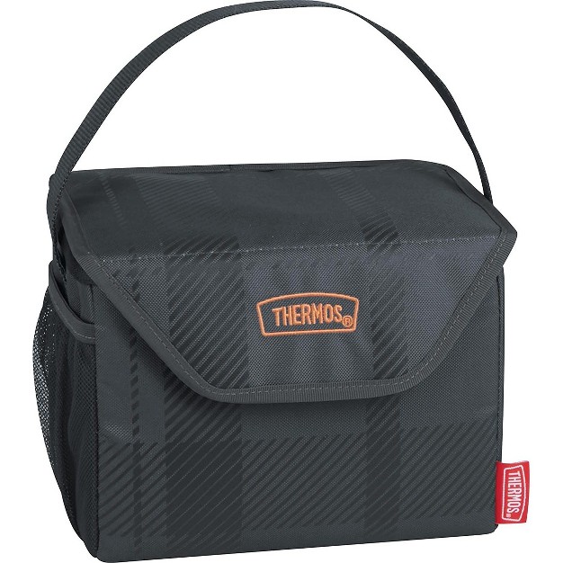 Thermos 24 can Soft Cooler Charcoal Plaid