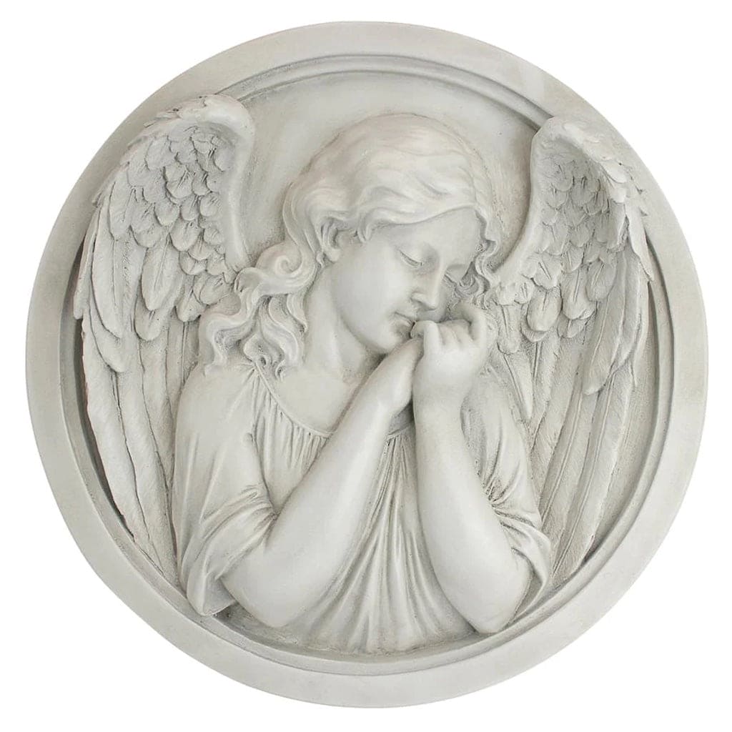 Thoughts of an Angel Roundel Wall Sculpture by Design Toscano