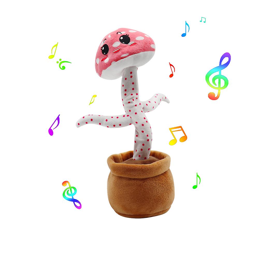 Dancing Mushroom Toy That Repeats What You Say! With Glowing Singing Recording Cute Mushroom Stuffed Animal Kids Toy Birthday Xmas Gifts