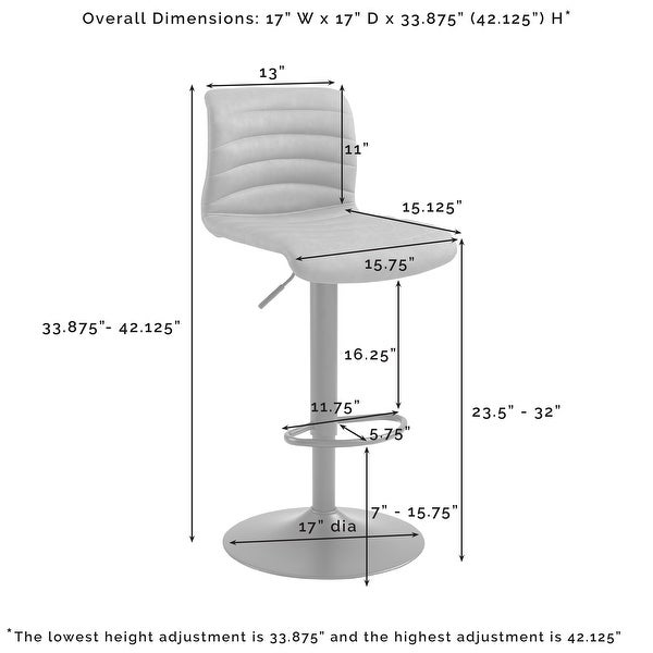 Wyatt Adjustable Height Swivel Stool - 17