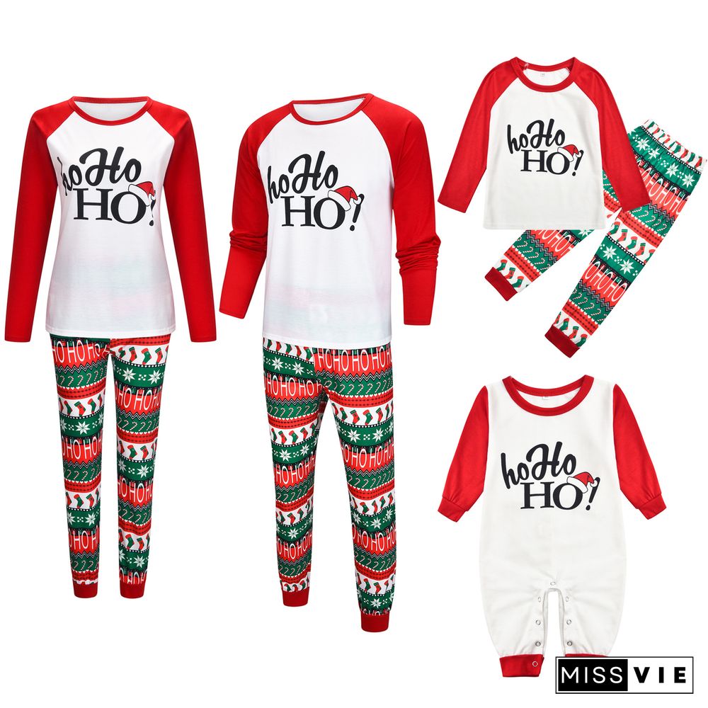 Home Clothes Christmas Letter Printed Parent-child Suit