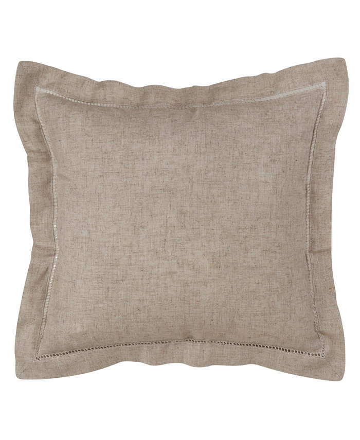 Saro Lifestyle Hemstitch Trimmed Decorative Pillow， 22 x 22