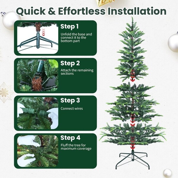 4/5/6/7/8 FT PE/PVC Mixed Automatic Steel Wire Christmas Tree