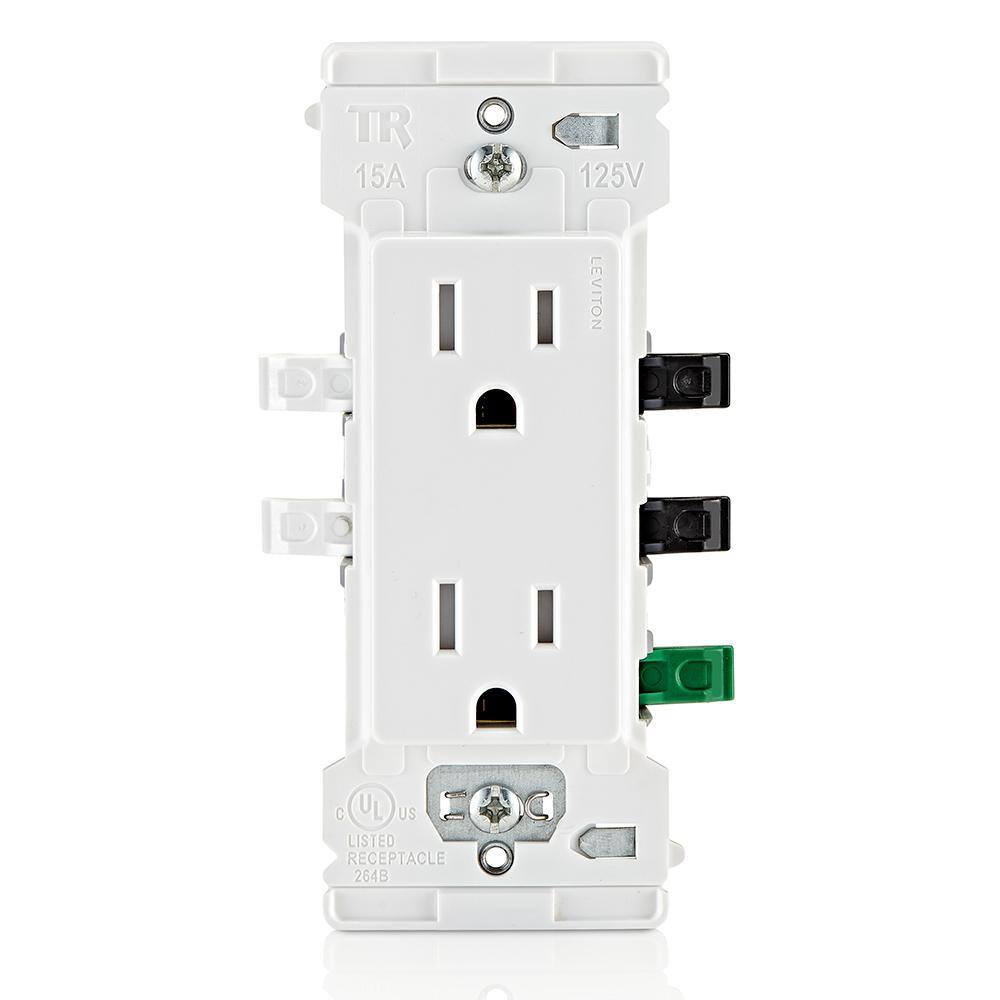 Leviton Decora Edge 15 Amp Tamper-Resistant Duplex Outlet 10-Pack White M02-E5325-0MW