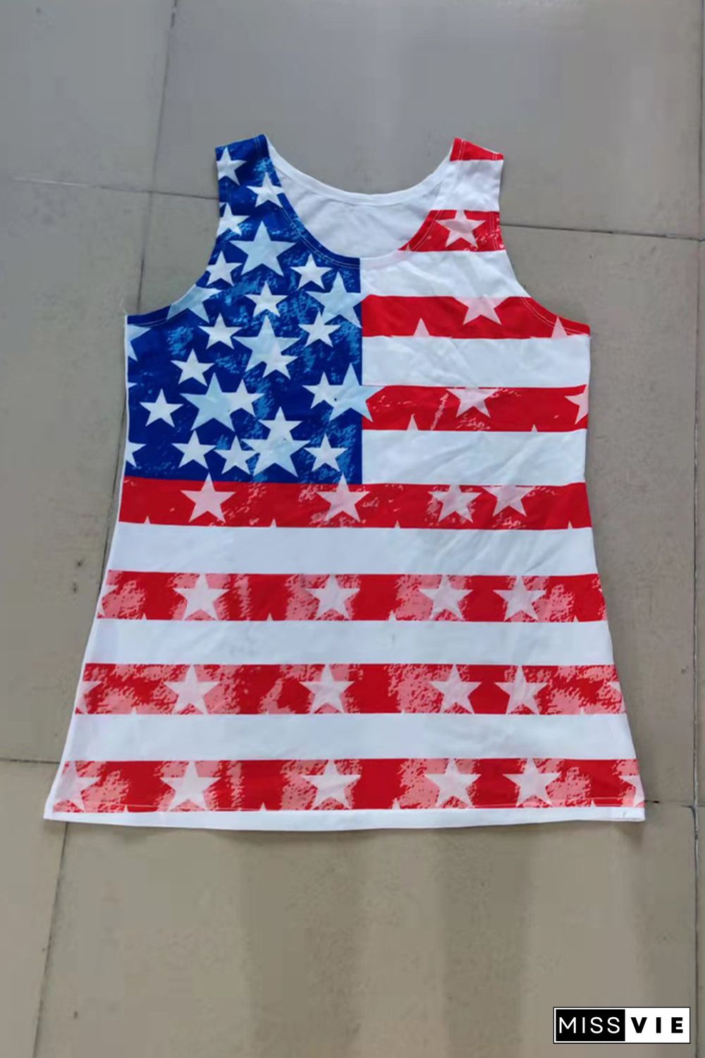 Independence Day US Flag Print Tank Top Wholesale