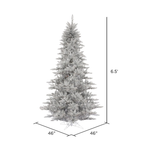 Vickerman 6.5' Silver Tinsel Fir Artificial Christmas Tree，Unlit